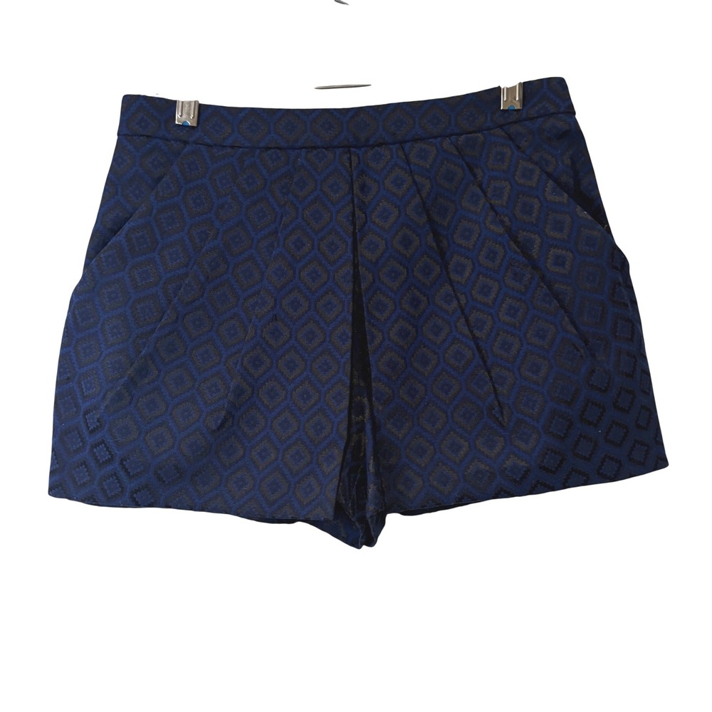 Forever 21 Contemporary Navy‎ Blue Black Geometric Diamond Jacquard Short XS